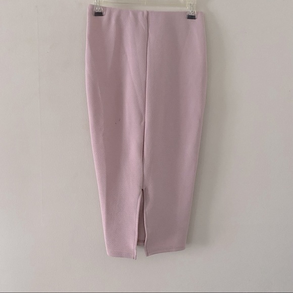 Another Story pink pencil skirt front lace up detail - Picture 2 of 6